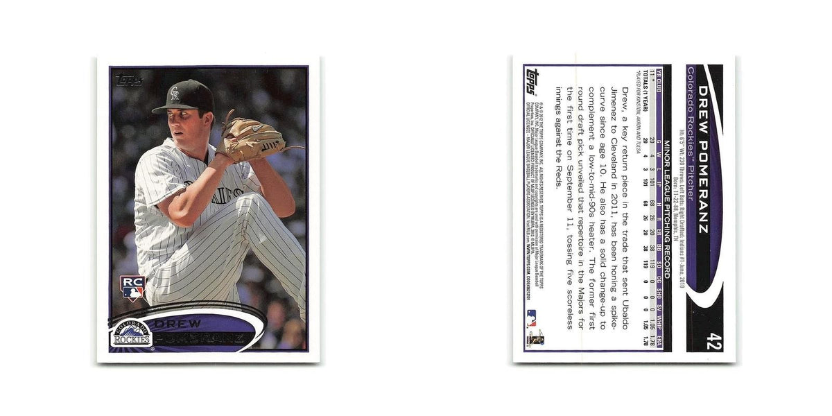 Drew Pomeranz Rookie 2012 Topps #42 Colorado Rockies Baseball Card NM