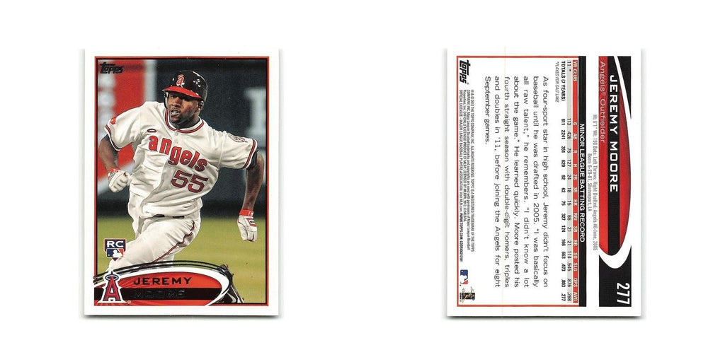 Jeremy Moore Rookie 2012 Topps #277 Los Angeles Angels Baseball Card NM