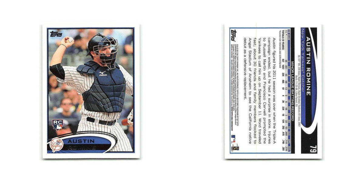 Austin Romine Rookie 2012 Topps #79 New York Yankees Baseball Card NM