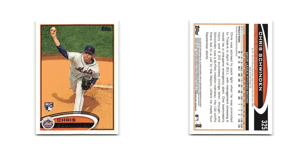 Chris Schwinden Rookie 2012 Topps #325 New York Mets Baseball Card NM