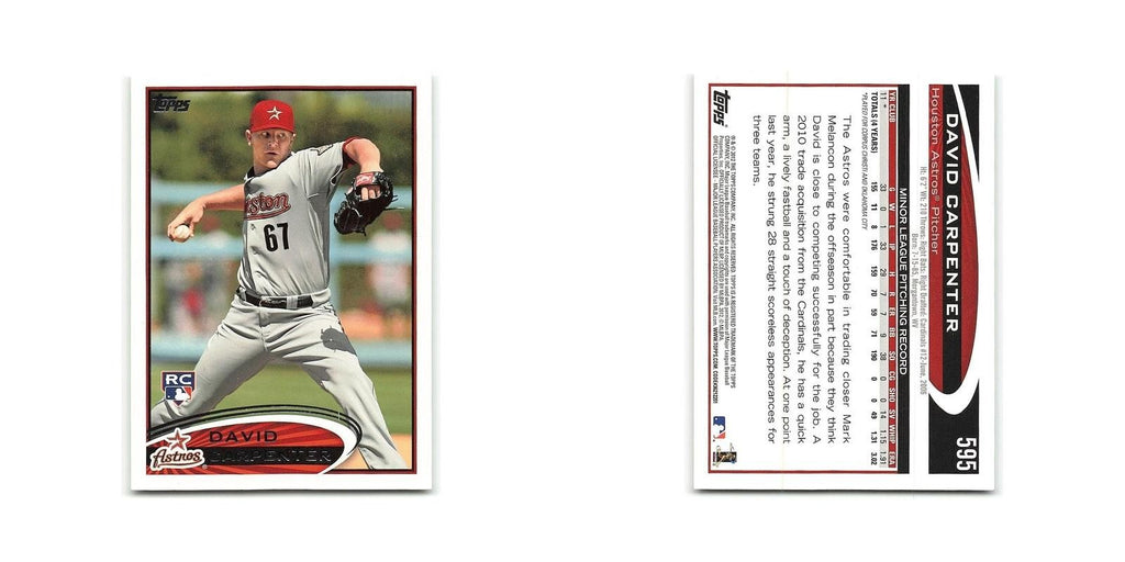 David Carpenter Rookie 2012 Topps #595 Houston Astros Baseball Card NM