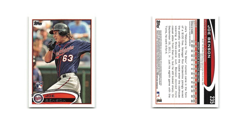 Joe Benson Rookie 2012 Topps #235 Minnesota Twins Baseball Card NM