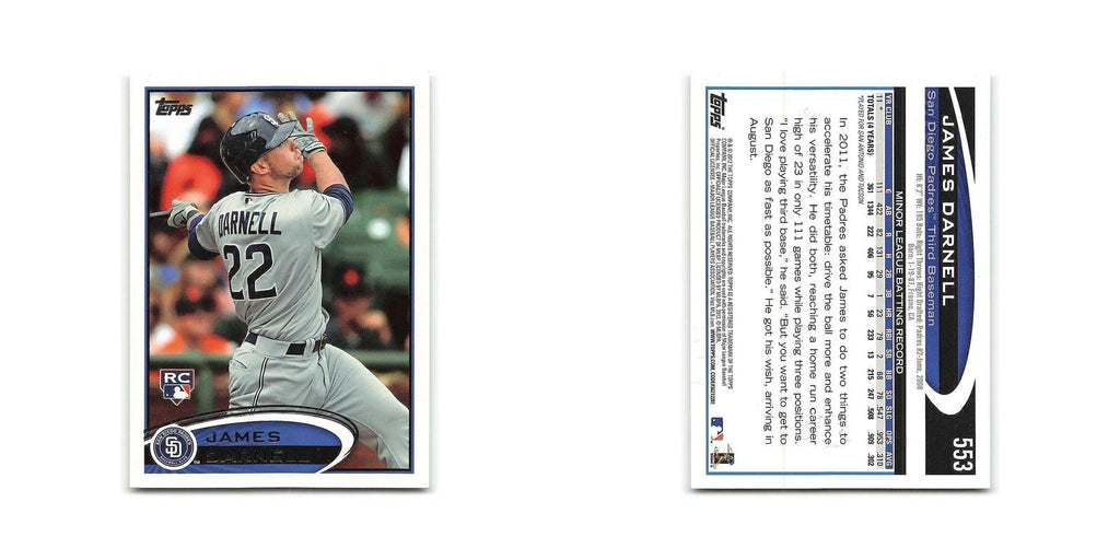 James Darnell Rookie 2012 Topps #553 San Diego Padres Baseball Card NM