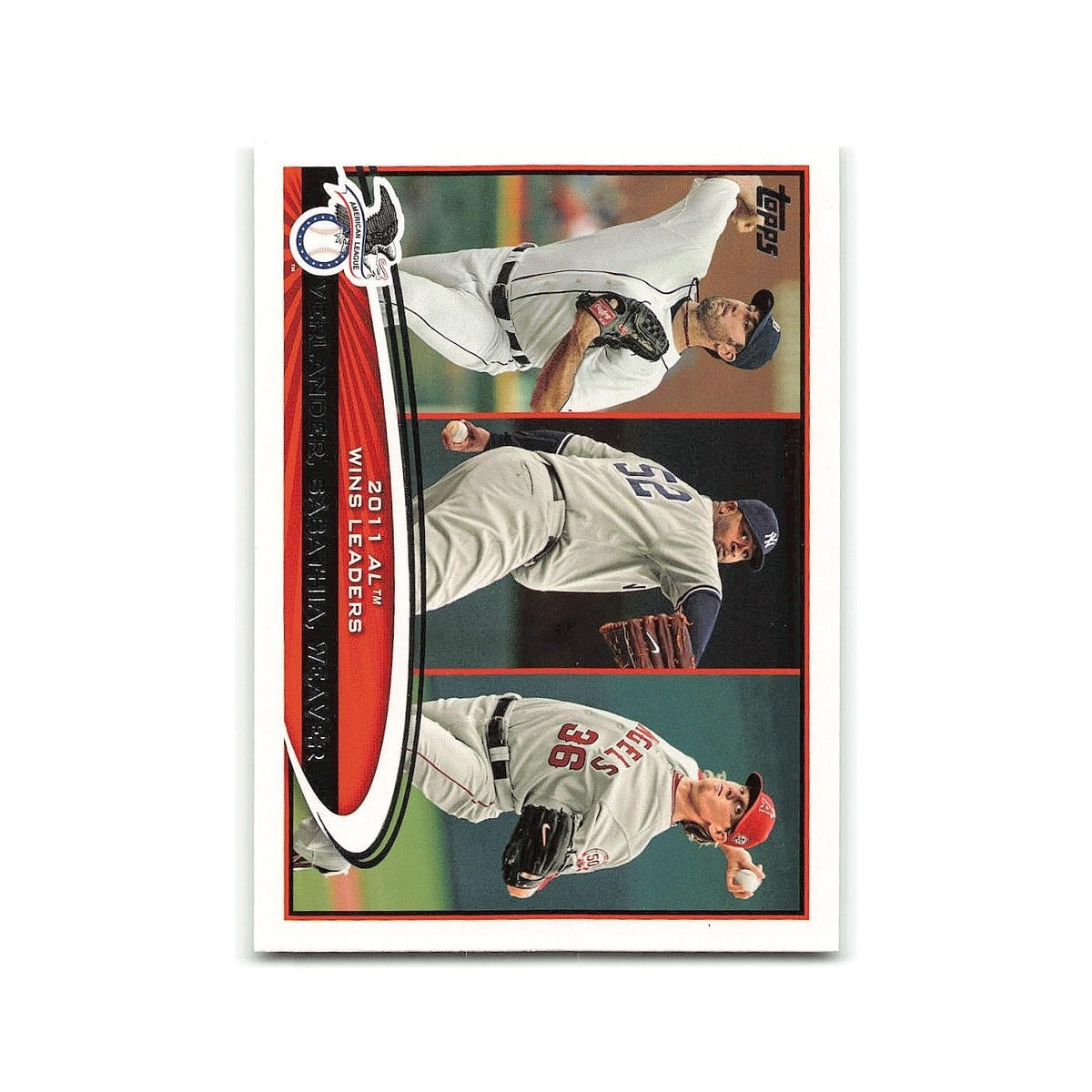 Justin Verlander  Sabathia 2012 Topps #319 2011 Wins Leaders Baseball Card NM