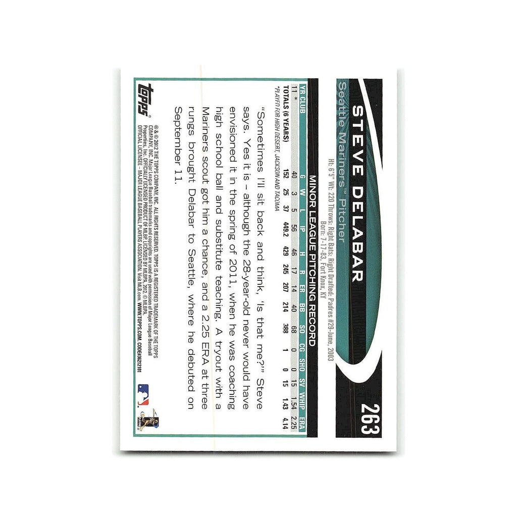 Steve Delabar Rookie 2012 Topps #263 Seattle Mariners Baseball Card NM