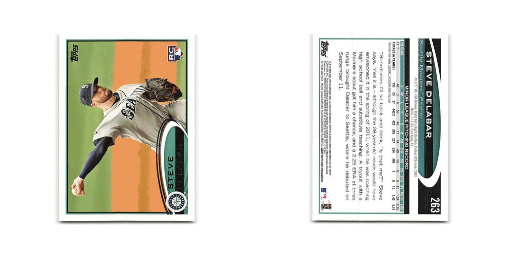 Steve Delabar Rookie 2012 Topps #263 Seattle Mariners Baseball Card NM