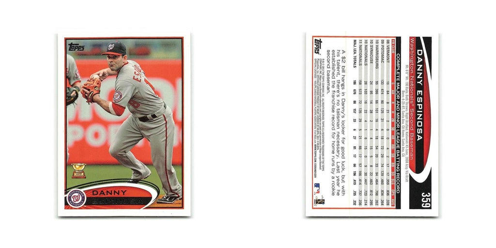 Danny Espinosa Gold Cup 2012 Topps #359 Washington Nationals Baseball Card NM
