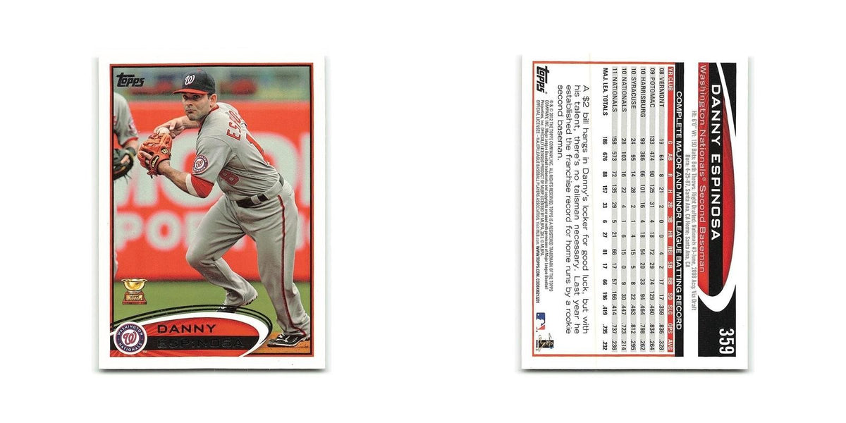 Danny Espinosa Gold Cup 2012 Topps #359 Washington Nationals Baseball Card NM