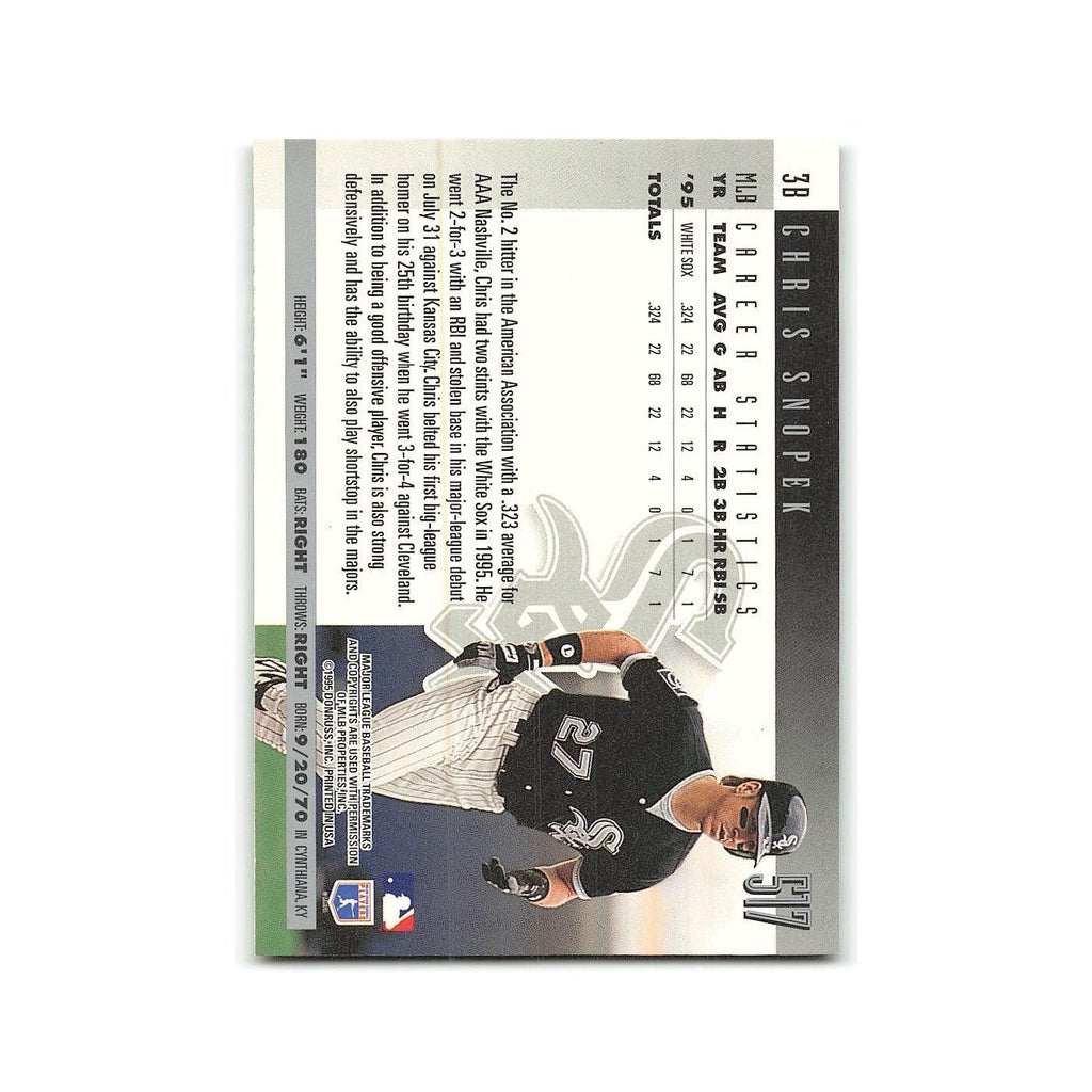 Chris Snopek 1996 Donruss #517 Chicago White Sox Baseball Card NM