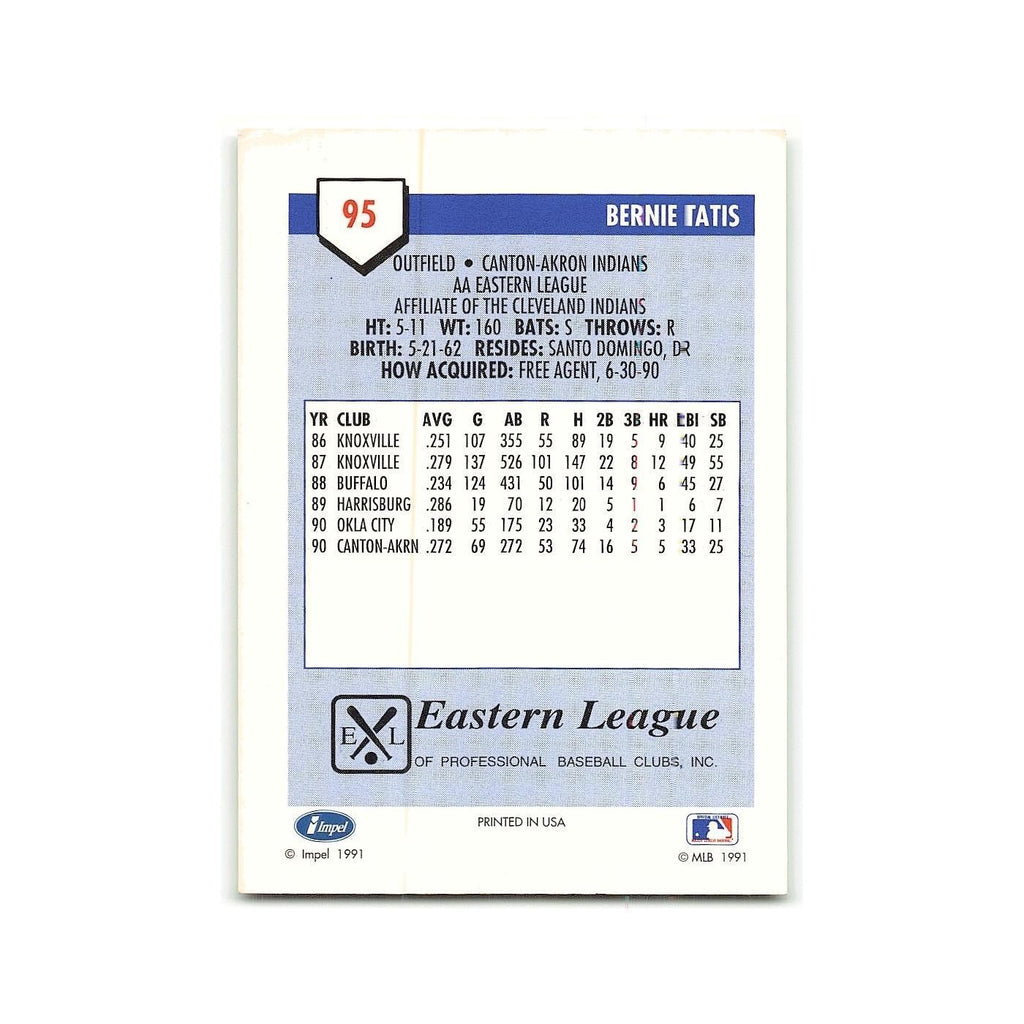Bernie Tatis 1991 Line Drive AA #95 Canton-Akron Indians Baseball Card NM