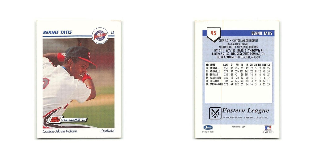 Bernie Tatis 1991 Line Drive AA #95 Canton-Akron Indians Baseball Card NM