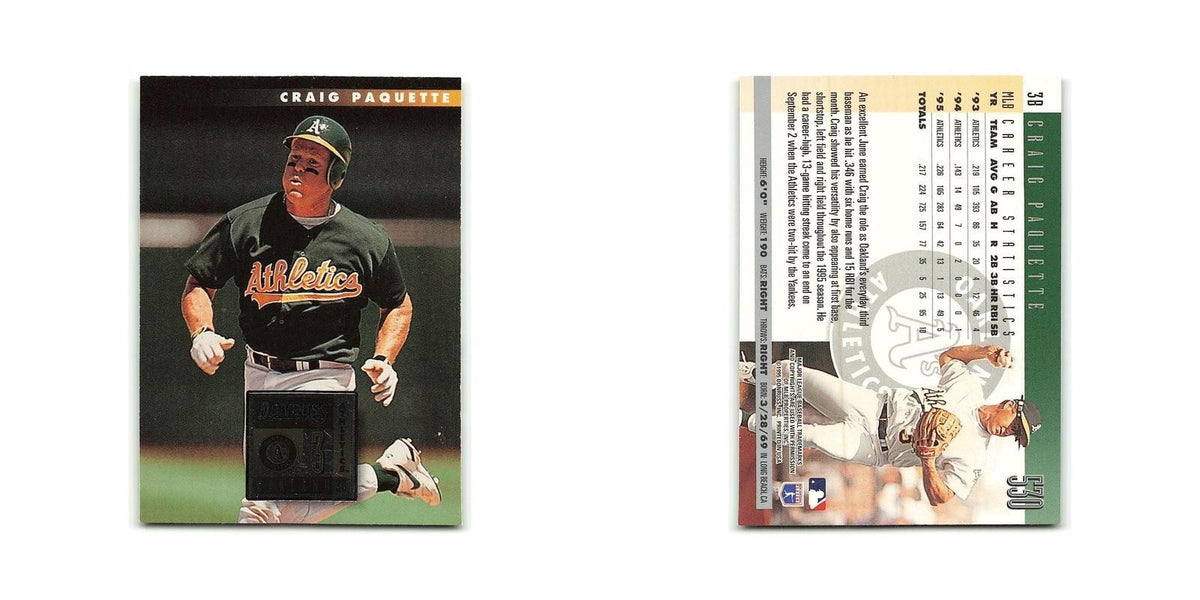 Craig Paquette 1996 Donruss #530 Oakland Athletics Baseball Card NM
