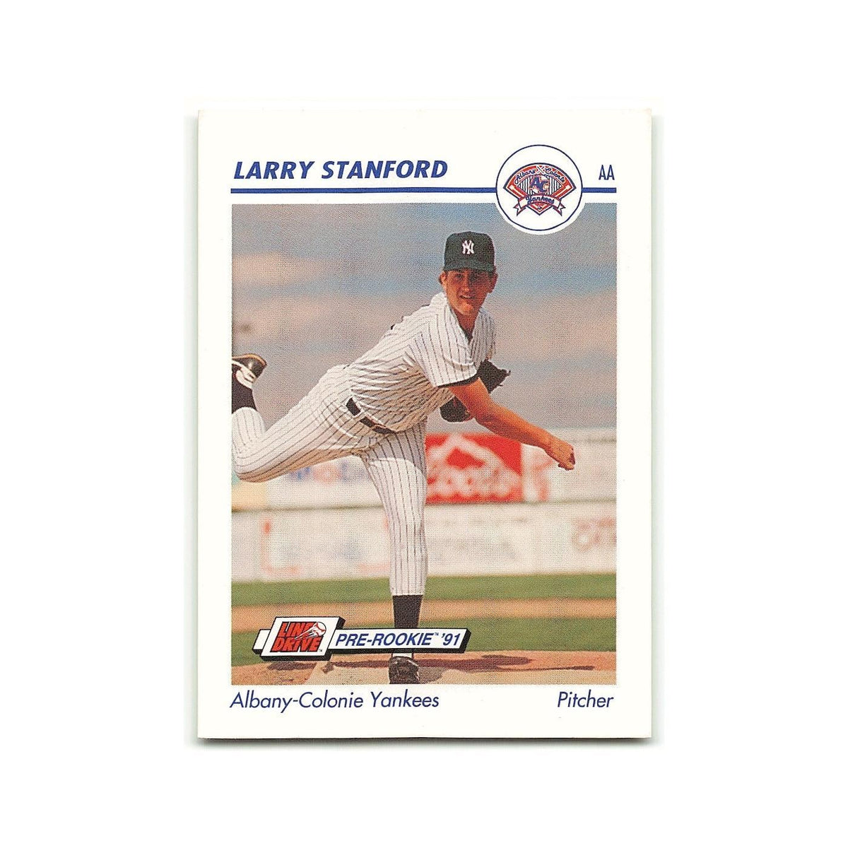 Larry Stanford 1991 Line Drive AA #20 Albany-Colonie Yankees Baseball Card NM