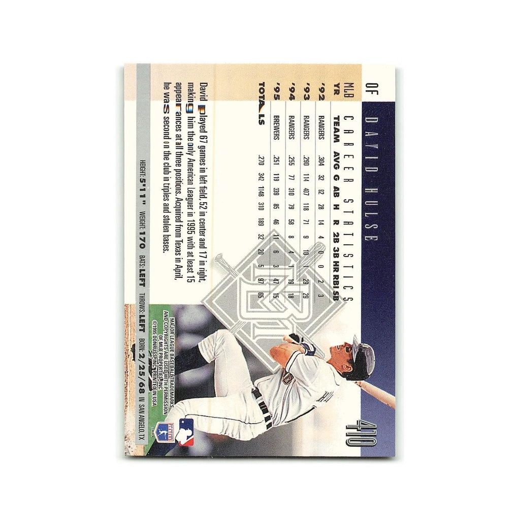 David Hulse 1996 Donruss #410 Milwaukee Brewers Baseball Card NM