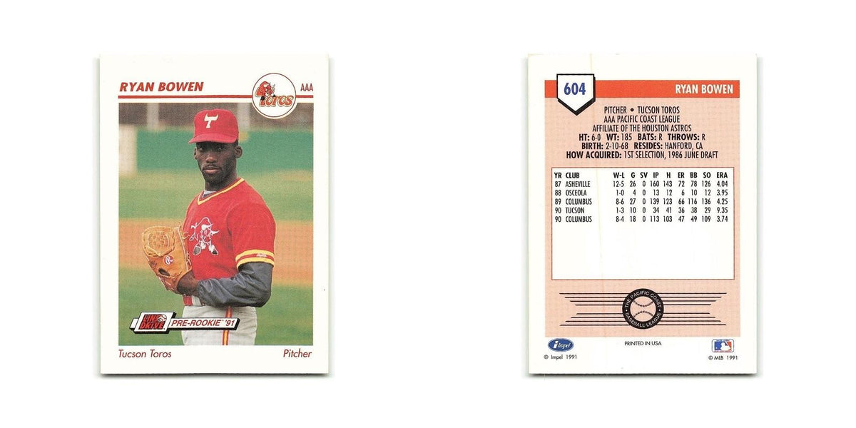 Ryan Bowen 1991 Line Drive AAA #604 Tucson Toros Baseball Card NM