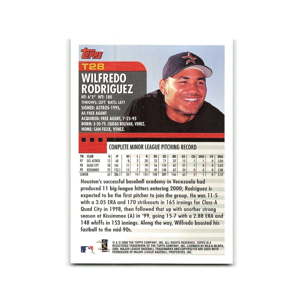 Wilfredo Rodriguez Rookie 2000 Topps Traded #T28 Anaheim Angels Baseball Card NM