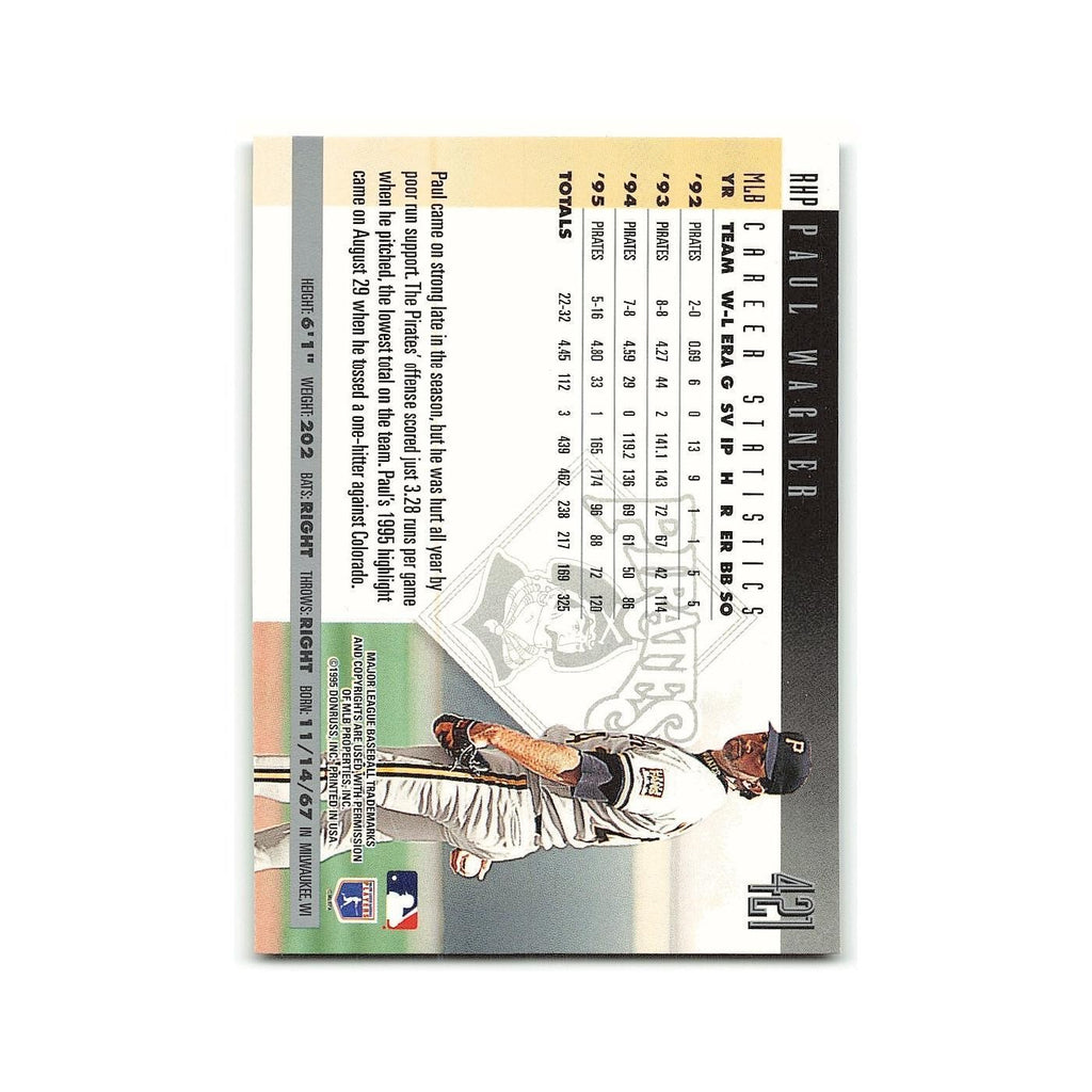 Paul Wagner 1996 Donruss #421 Pittsburgh Pirates Baseball Card NM