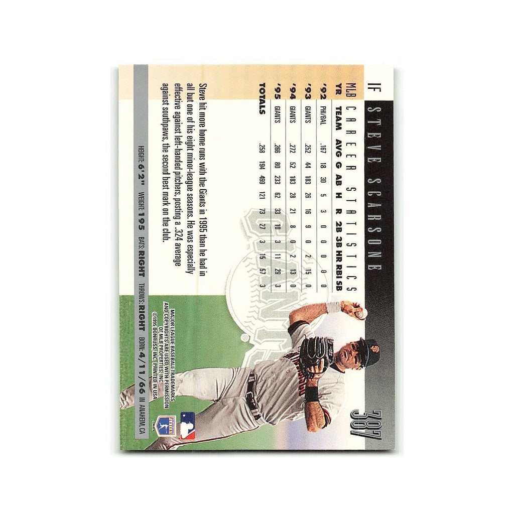 Steve Scarsone 1996 Donruss #387 San Francisco Giants Baseball Card NM