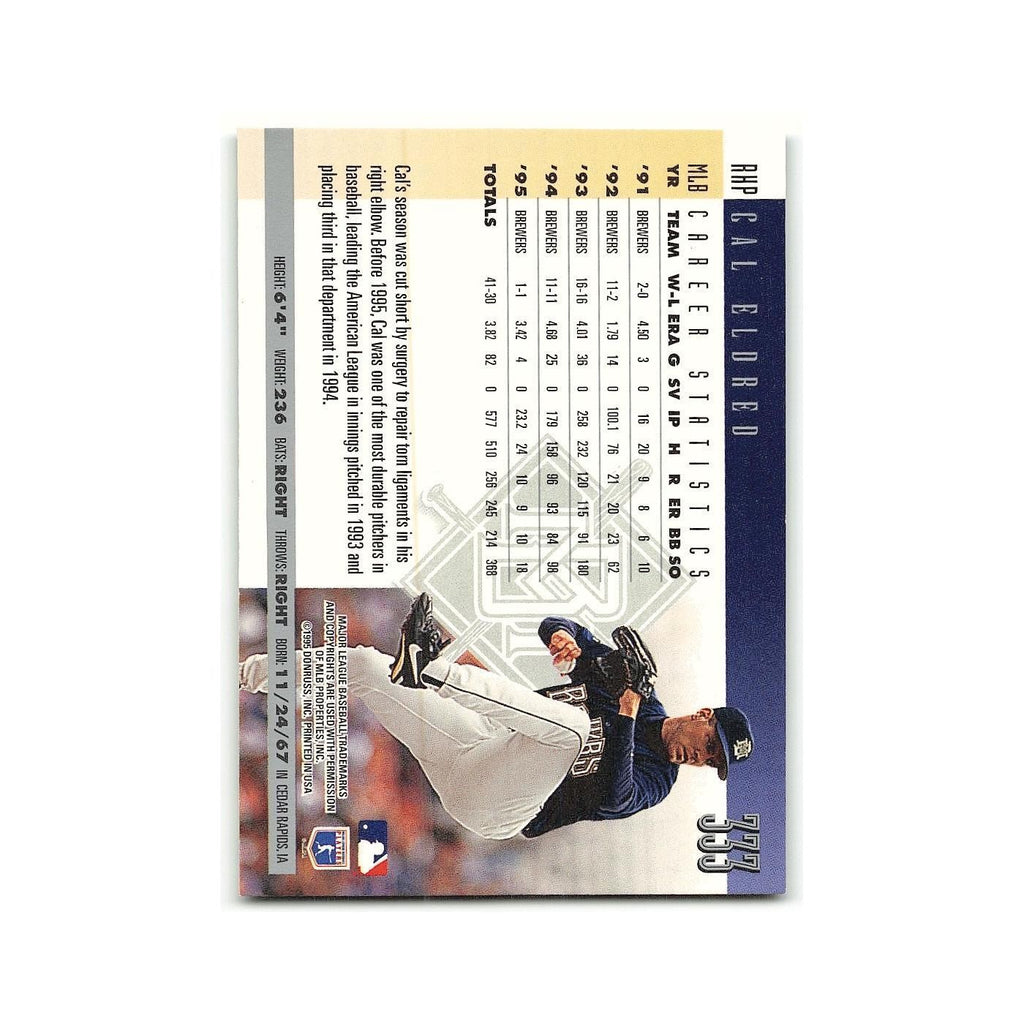Cal Eldred 1996 Donruss #333 Milwaukee Brewers Baseball Card NM