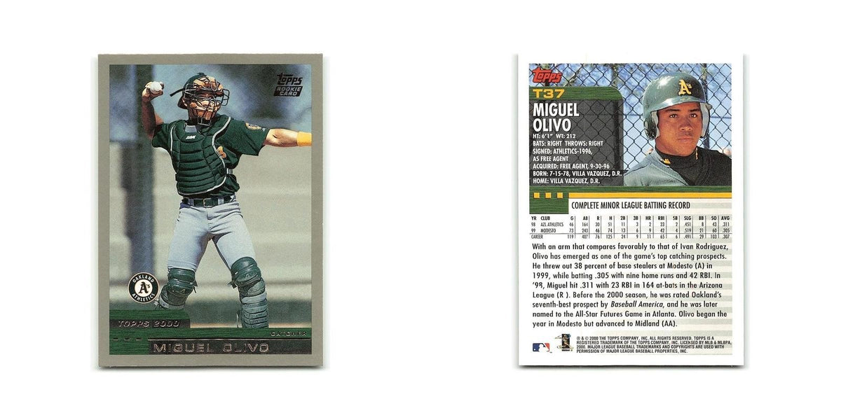 Miguel Olivo Rookie 2000 Topps Traded #T37 Oakland Athletics Baseball Card NM