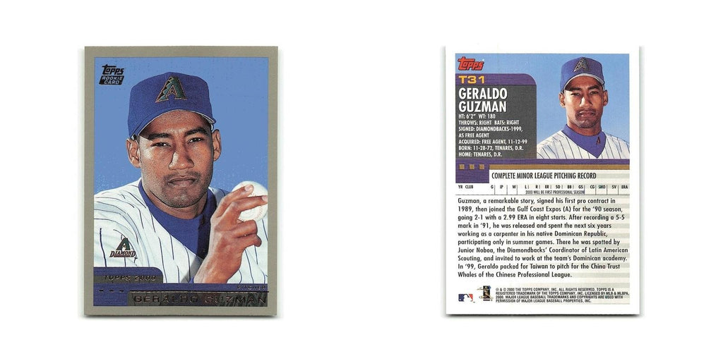 Geraldo Guzman Rookie 2000 Topps Traded #T31 Arizona Diamondbacks NM