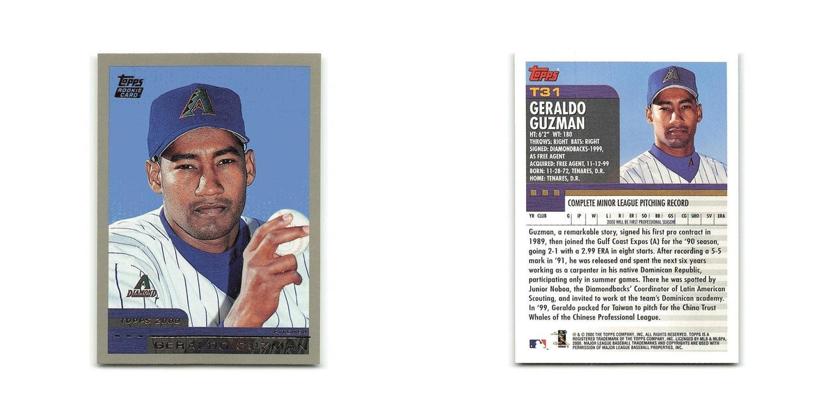 Geraldo Guzman Rookie 2000 Topps Traded #T31 Arizona Diamondbacks NM