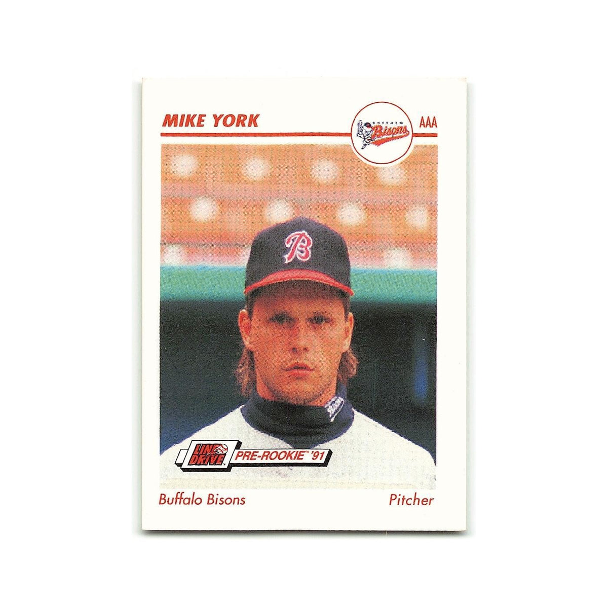 Mike York 1991 Line Drive AAA #48 Buffalo Bisons Baseball Card NM