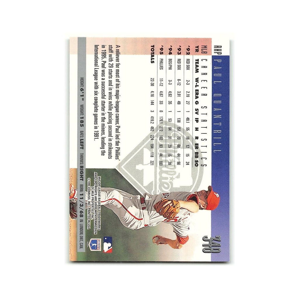 Paul Quantrill 1996 Donruss #348 Philadelphia Phillies Baseball Card NM