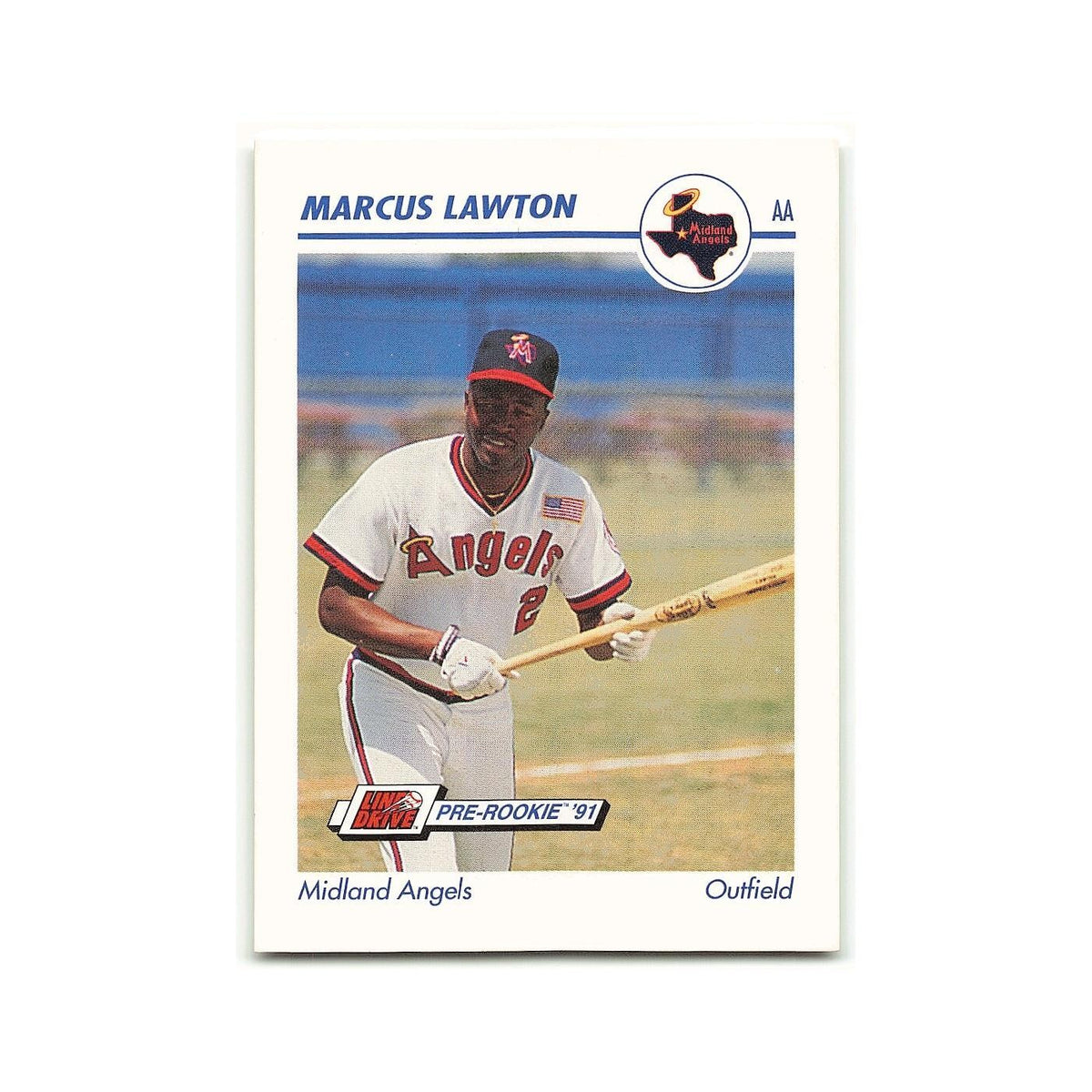Marcus Lawton 1991 Line Drive AA #440 Midland Angels Baseball Card NM