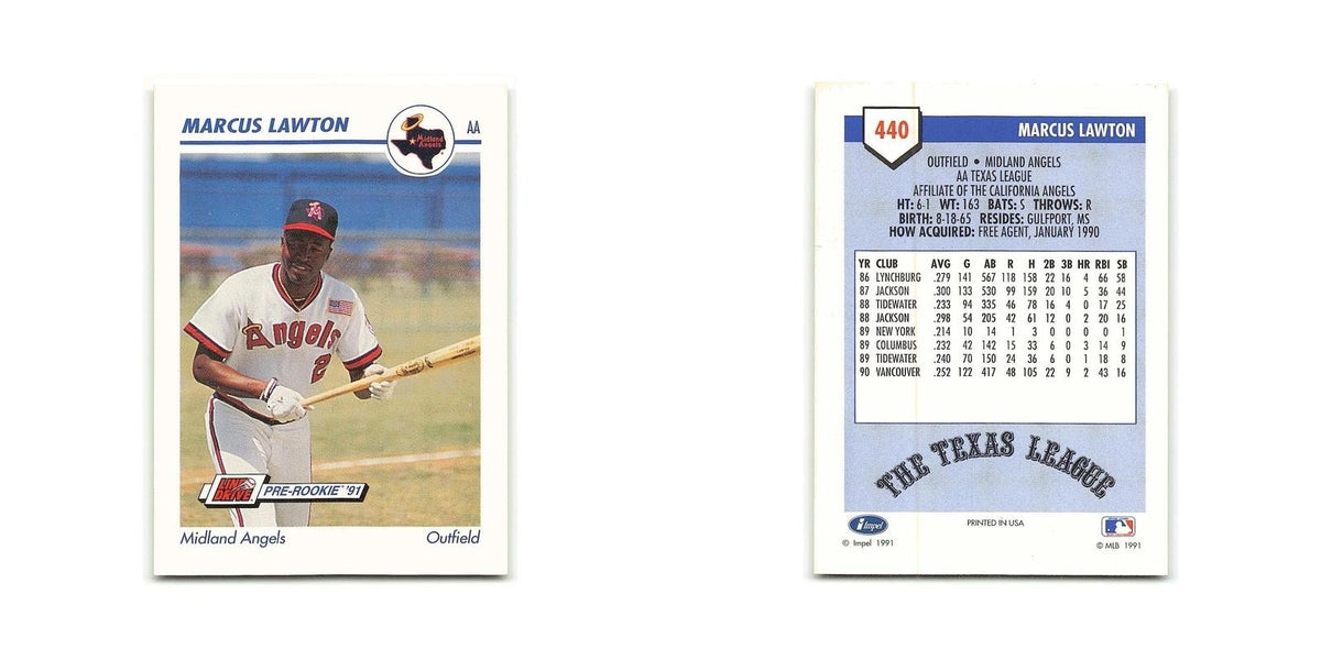 Marcus Lawton 1991 Line Drive AA #440 Midland Angels Baseball Card NM
