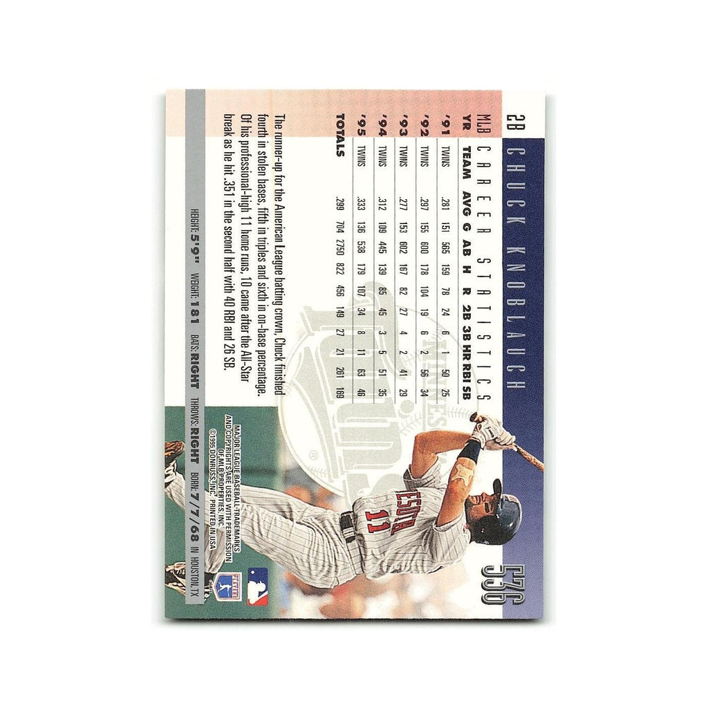 Chuck Knoblauch 1996 Donruss #536 Minnesota Twins Baseball Card NM