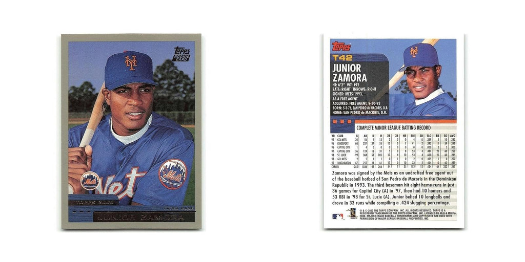 Junior Zamora Rookie 2000 Topps Traded #T42 New York Mets Baseball Card NM