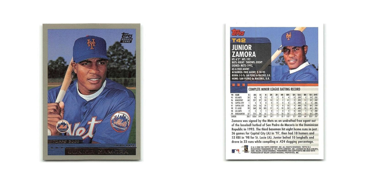 Junior Zamora Rookie 2000 Topps Traded #T42 New York Mets Baseball Card NM