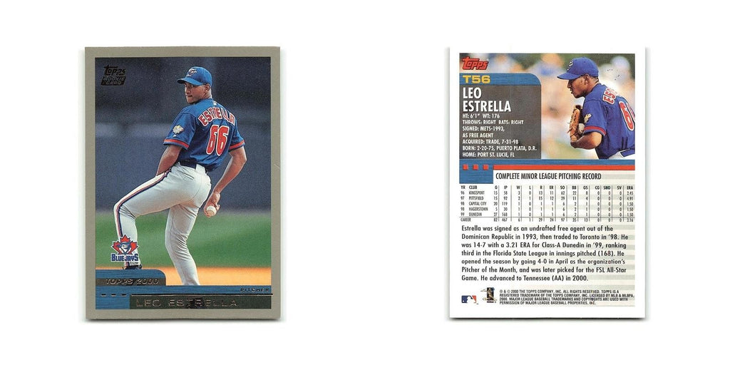 Leo Estrella Rookie 2000 Topps Traded #T56 Toronto Blue Jays Baseball Card NM