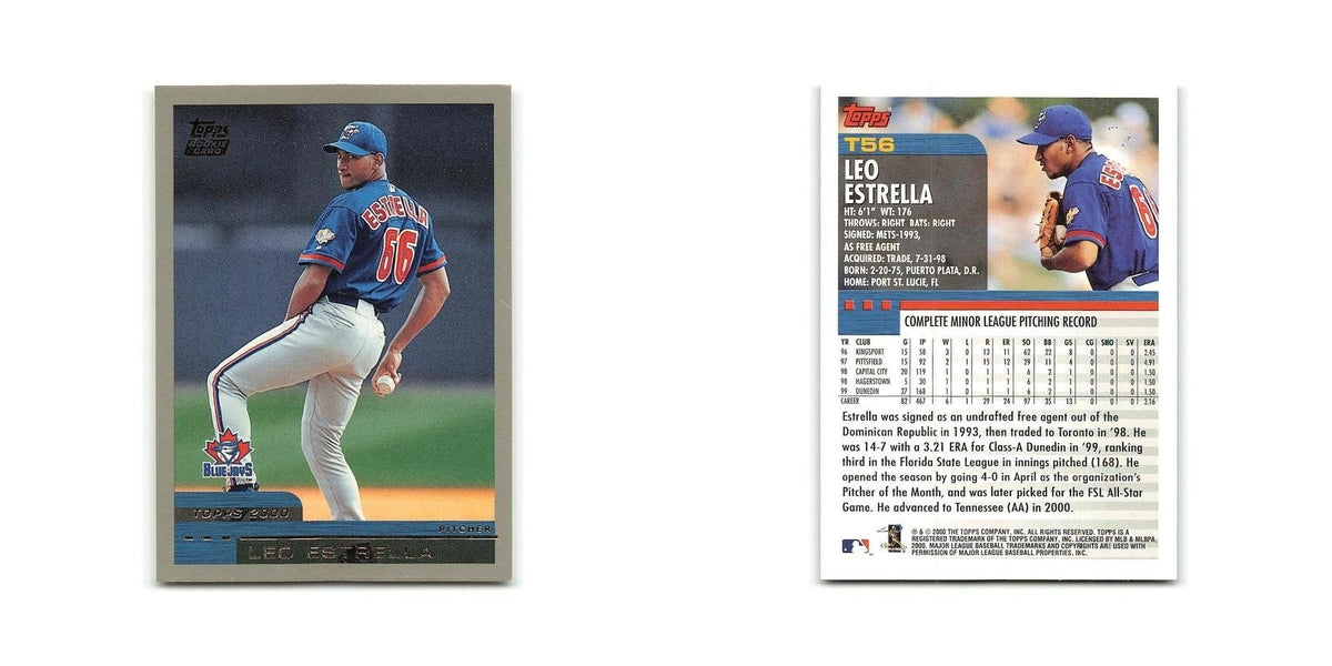 Leo Estrella Rookie 2000 Topps Traded #T56 Toronto Blue Jays Baseball Card NM