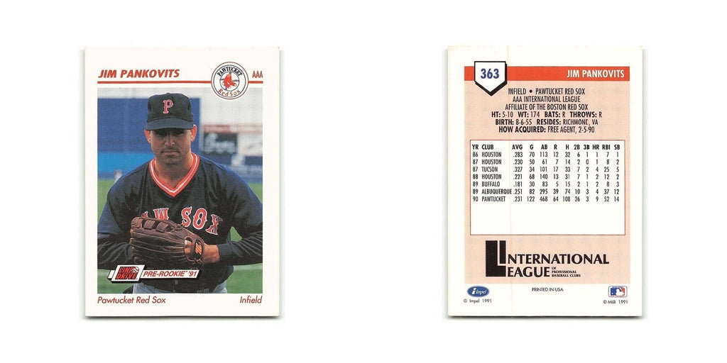 Jim Pankovits 1991 Line Drive AAA #363 Pawtucket Red Sox Baseball Card NM