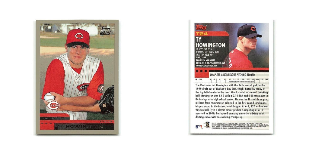 Ty Howington Rookie 2000 Topps Traded #T24 Cincinnati Reds Baseball Card NM