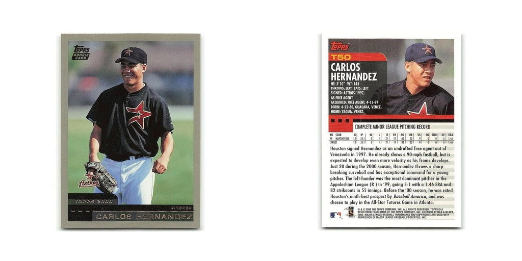 Carlos Hernandez Rookie 2000 Topps Traded #T50 Houston Astros Baseball Card NM