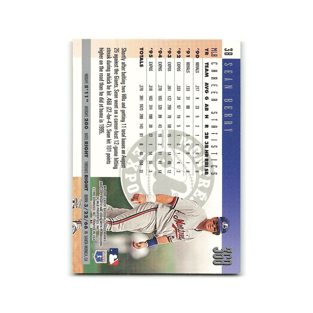 Sean Berry 1996 Donruss #368 Montreal Expos Baseball Card NM