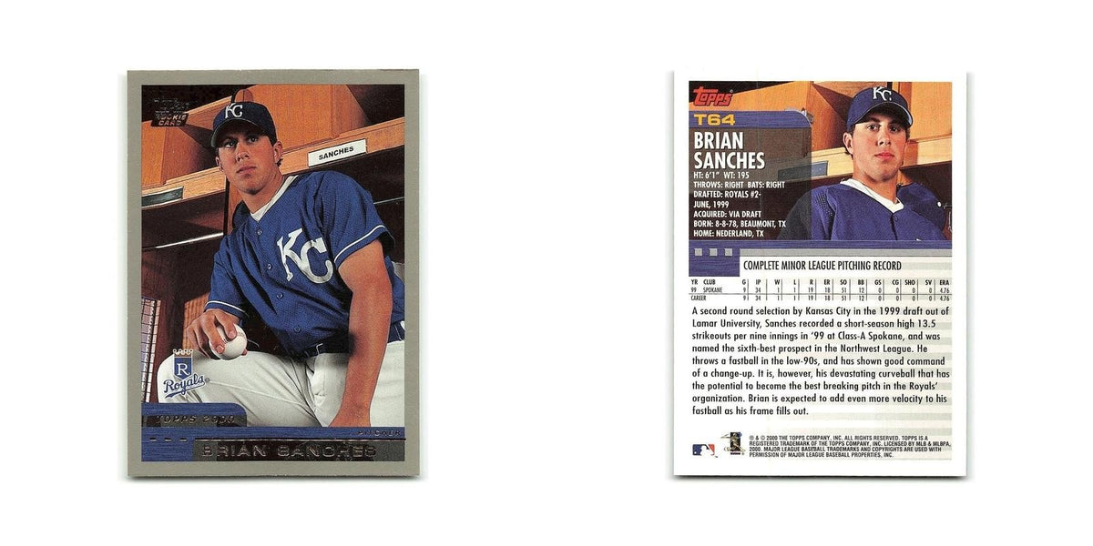 Brian Sanches Rookie 2000 Topps Traded #T64 Kansas City Royals Baseball Card NM