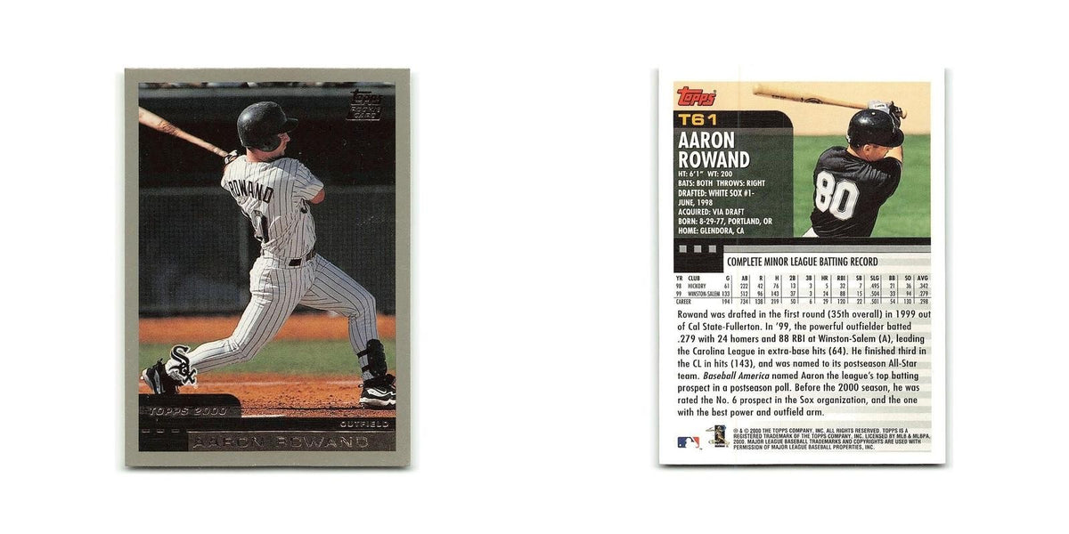 Aaron Rowand Rookie 2000 Topps Traded #T61 Chicago White Sox Baseball Card NM