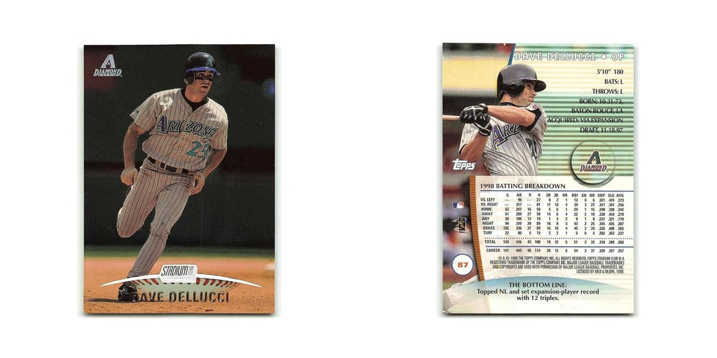 David Dellucci 1999 Topps Stadium Club #87 Arizona Diamondbacks Baseball Card NM