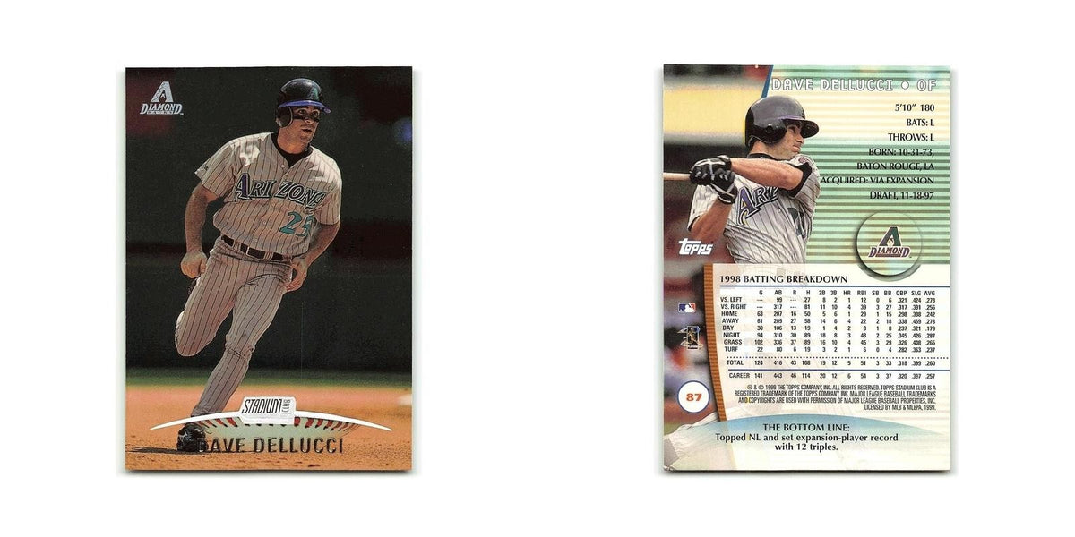 David Dellucci 1999 Topps Stadium Club #87 Arizona Diamondbacks Baseball Card NM