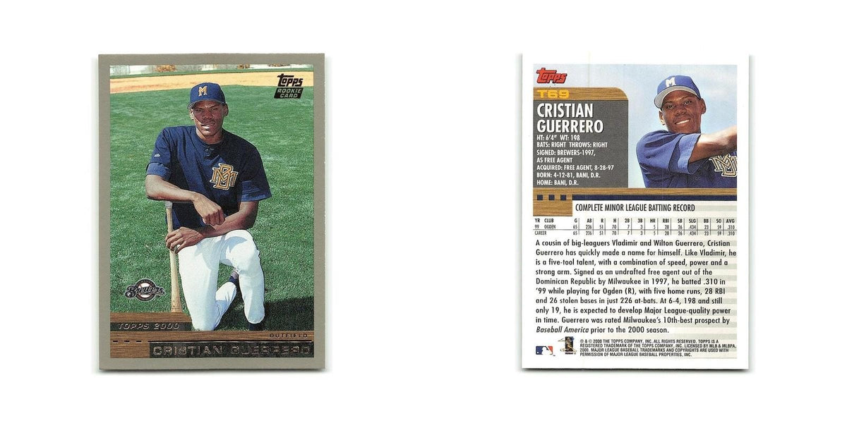 Christian Guerrero Rookie 2000 Topps Traded #T69 Milwaukee Brewers NM