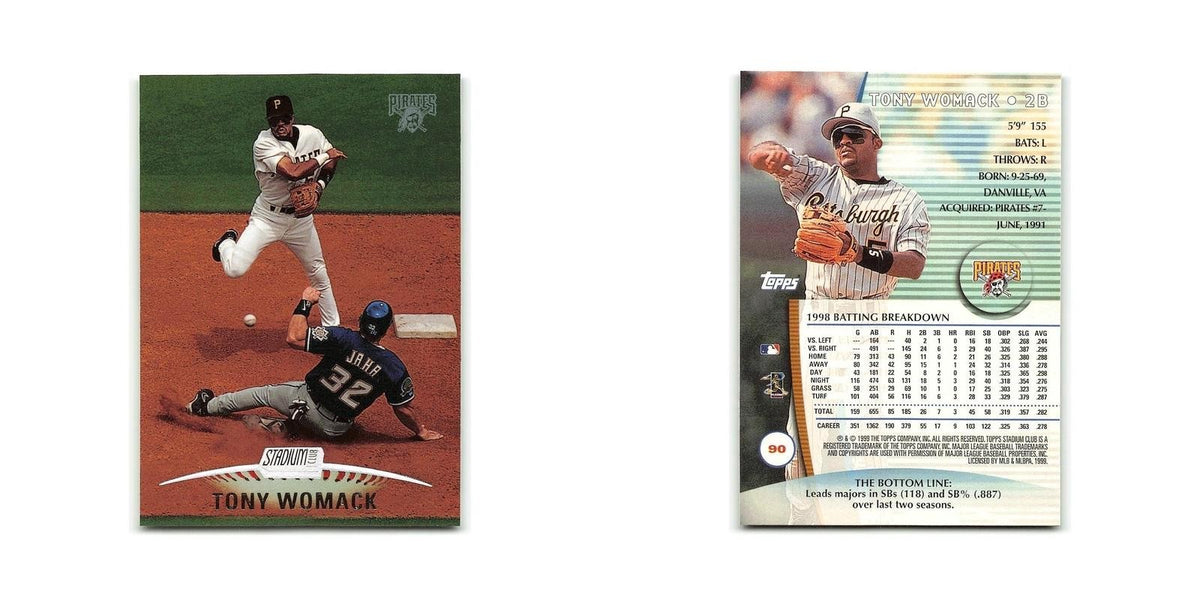 Tony Womack 1999 Topps Stadium Club #90 Pittsburgh Pirates Baseball Card NM