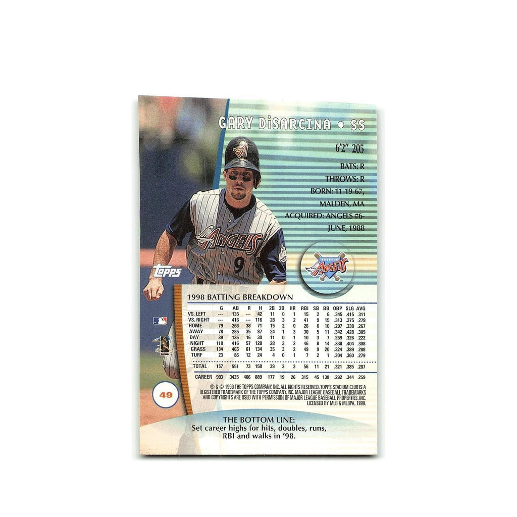 Gary DiSarcina 1999 Topps Stadium Club #49 Anaheim Angels Baseball Card NM