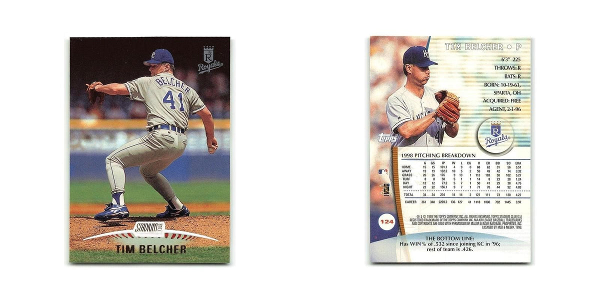 Tim Belcher 1999 Topps Stadium Club #124 Kansas City Royals Baseball Card NM
