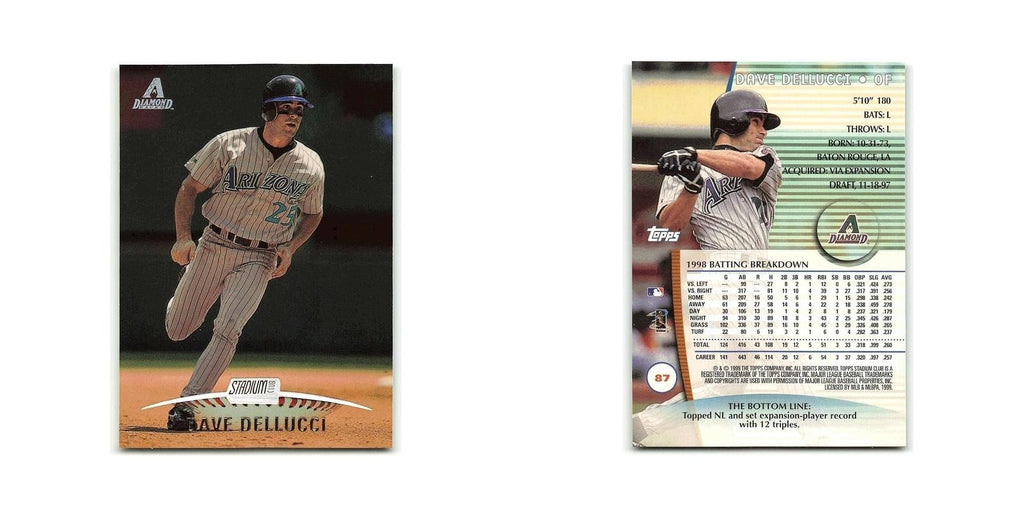 David Dellucci 1999 Topps Stadium Club #87 Arizona Diamondbacks Baseball Card NM