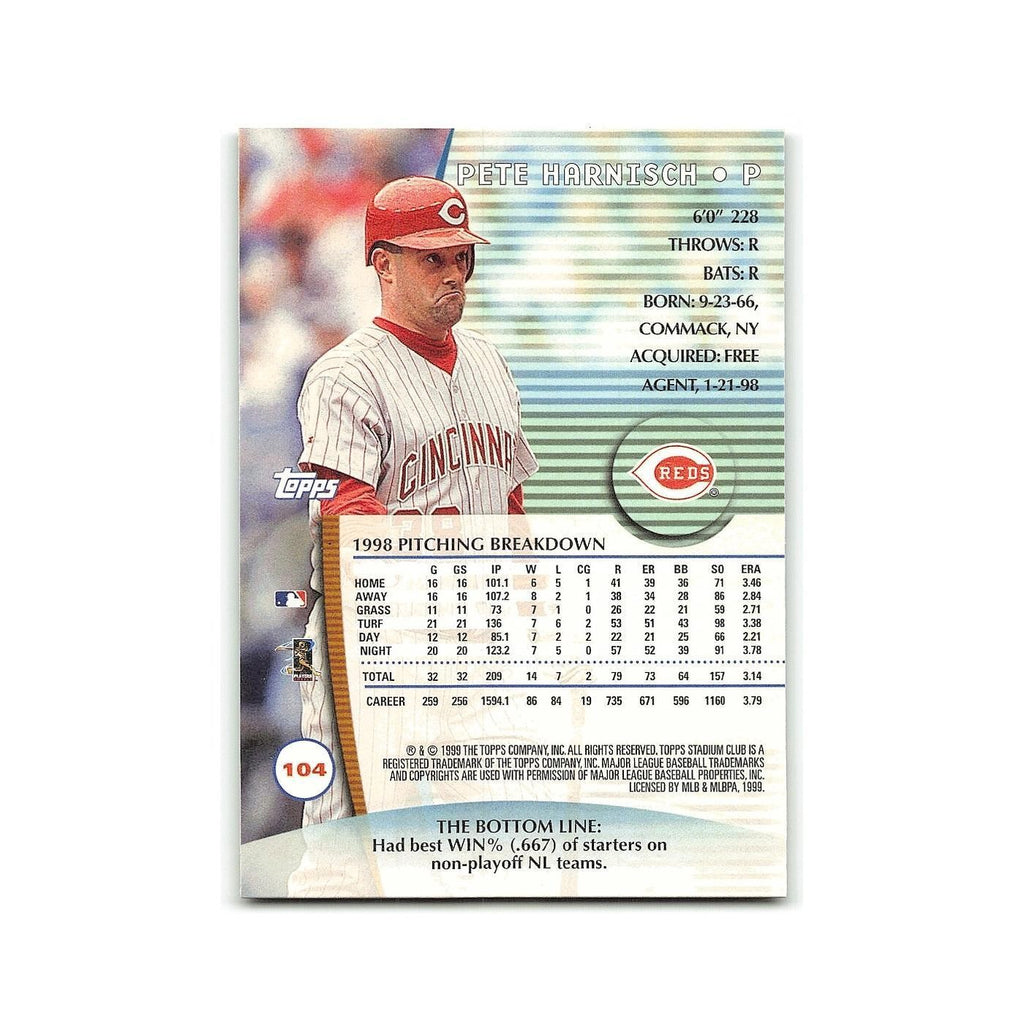 Pete Harnisch 1999 Topps Stadium Club #104 Cincinnati Reds Baseball Card NM