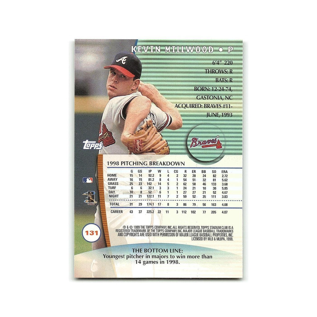 Kevin Millwood 1999 Topps Stadium Club #131 Atlanta Braves Baseball Card NM